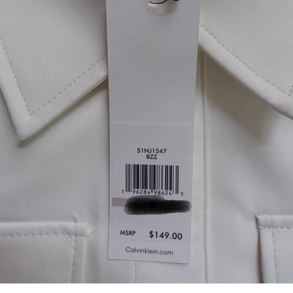 🌹Calvin Klein Tie Waist Belted Faux-leather Jacket - Picture 11 of 14
